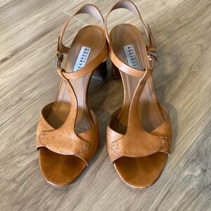 Fratelli Rossetti Camel Brown Leather Sandal Heels